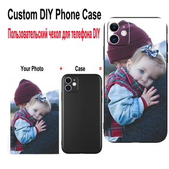Custom Case for iPhone 12 11 Pro Max Mini SE XS XR 7 8 6S Plius Skystis Silicio Atveju Nuotrauka Paveikslėlį 
