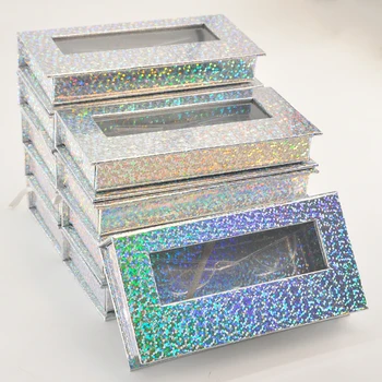Didmeninė Netikrų Blakstienų Pakuotės Flash Sidabro Lauke Blakstienų Dėžutės Pakuotės Užsakymą Individualizuoti Logotipą, Mink Blakstienas Dirbtiniais Magnetinio Atveju
