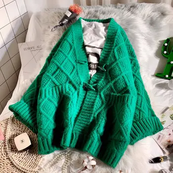 Fdfklak Megztiniai megztinis moterų top pavasarį, rudenį tingus kailis storas naujų miškų stiliaus megztinis prarasti storio outwear megztiniai moterims