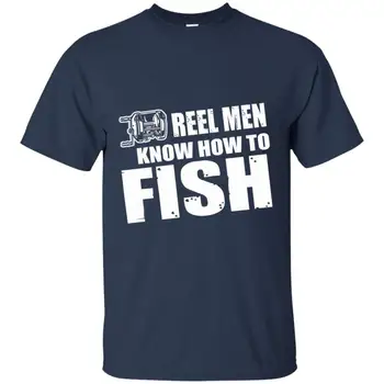 FishingTee Ritės Vyrai (tikri Vyrai) Žino, Kaip Žuvys Geriausios Dovanos Tee Marškinėliai Vyrams