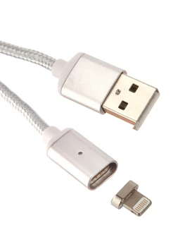 Kabelio raudona linija magnetinio USB - Žaibo 8 pin sidabro ut000012860