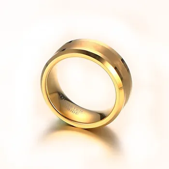 Modyle Aukso spalvos Volframo Žiedai Vyrams Papuošalai 8MM Vyrų Vestuviniai Žiedai