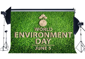 Pasaulinė Aplinkos apsaugos Diena Fone birželio 5-ąją Apsaugoti Žemę Backdrops Žalios Žolės Fone Savanorių Darbo Diena