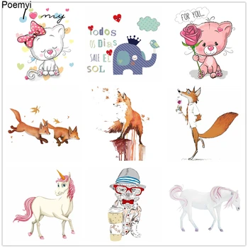 Poemyi Animacinių filmų Turėti Karūną Dramblys Pleistrai Geležies Atspausdintas ant Palaidinukė Mielas Fox Arklių Šilumos Perdavimo Pleistras