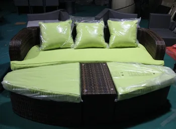 Sigma derva, lauko baldai, kurių skerspjūvio sofa-lova vytelių daybeds