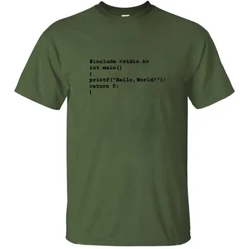 Sveikas, pasauli C Programavimo Kalbos Kodavimo marškinėliai Negabaritinių XXXL Megzti vyriški t-shirt apvalus Kaklas marškinėlius vyrams, moterims, slim fit