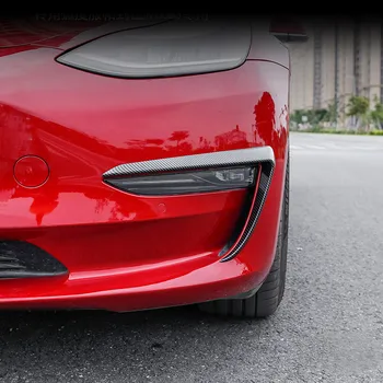 Už Tesla Model 3 2018 2019 2020 Automobilio Priekinio Rūko Žibinto Rėmelis Apdaila Šviesos Antakių Chrome Priekiniai Galvos Rūko Šviesos Lempos Dangtelio Apdaila