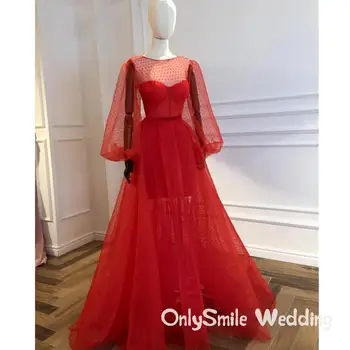Vestidos Formales Raudona Ilgomis Rankovėmis Oficialią Suknelės Iliuzija Užsakymą Tiulio Matyti Per Ypatinga Proga Pigūs Vakare Chalatai