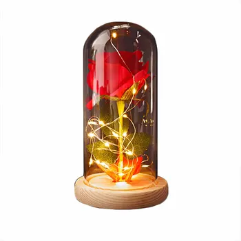 2020 LED Žavi Galaxy Rose Amžinąjį 24K Aukso Folija Gėlių Pasakos String Šviesos Kupolas Kalėdų, Valentino Dienos Dovanų