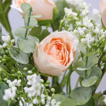 35cm Dirbtinių Rožių Gėlių Šilko RealTouch Nuotaka Valdos Netikrą Gėlės, Vestuvių Dekoravimas Gėlių Puokštė Sode Šalis
