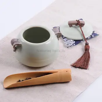 Elegantiškas Rui Krosnies Porceliano Arbatos Skardinės Caddy Keramikos Arbatos Rinkinys, Filtras Prieskonių Indelį Saugojimo Butelį Puer/Pu'erh/balta/juoda arbata cha