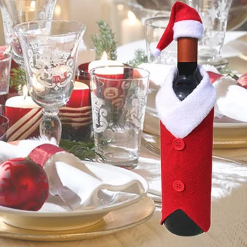 Kalėdų Raudonojo Vyno Butelio Dangtelį New Year ' s Produktų, Kalėdinis vakarėlis Apdailos Prekių 2018 Dovanos Naujųjų Metų Dekoro Namai