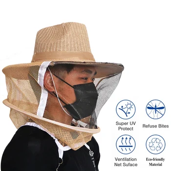 1pcs Bitininkystės Skrybėlę Kovos su Bičių Skrybėlę Apsauginį tinklą Apsauginius Prekių Apsaugos Kaubojus Bitininkystės Įranga