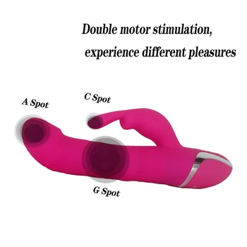 Dual Varikliai Rabbit Vibratorius 12 Greičio Pasukti G-Spot Klitorio Massager Moterų Masturbator Suaugusiųjų Sekso Produktai Moterims Serijos Žaislai