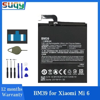 Suqy Originalus 0 Ciklo BM39 Mi 6 Bateriją Xiaomi Mi6 Baterijas Xiomi M6 Bateria Realias galimybes 3350MAh su Sekimo