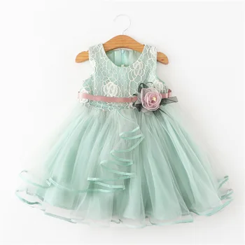 2020 Naujas Mergaičių Suknelė Vaikų Ballgown Nėrinių Vasaros Princesė Suknelė Sluoksniuotos Mergaitės Drabužiai be Rankovių Baby Girl Drabužiai