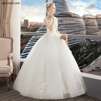 2021 Nauja Vestuvinė Suknelė, Elegantiškas Kamuolys Suknelė Nuo Peties Klasikinis Siuvinėjimo Appliques Vestido De Noiva Vestuvių Suknelės