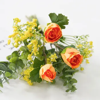 35cm Dirbtinių Rožių Gėlių Šilko RealTouch Nuotaka Valdos Netikrą Gėlės, Vestuvių Dekoravimas Gėlių Puokštė Sode Šalis