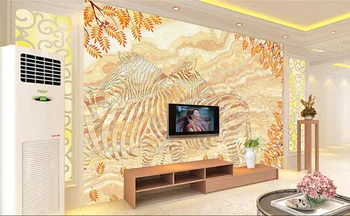 Custom 3D freskomis,zebra šakų marmuro freskomis papel de parede,viešbutis, restoranas, gyvenamasis kambarys su sofa-lova, TV miegamojo sienos tapetai