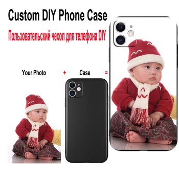 Custom Case for iPhone 12 11 Pro Max Mini SE XS XR 7 8 6S Plius Skystis Silicio Atveju Nuotrauka Paveikslėlį 