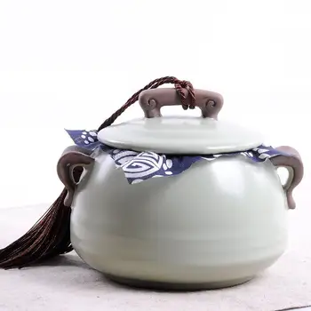 Elegantiškas Rui Krosnies Porceliano Arbatos Skardinės Caddy Keramikos Arbatos Rinkinys, Filtras Prieskonių Indelį Saugojimo Butelį Puer/Pu'erh/balta/juoda arbata cha