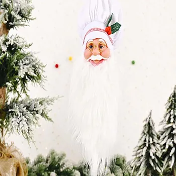 Kalėdų Eglutė Rėžtuvės Dekoro Santa Claus Skrybėlę, Medžio Apdaila Viršų Raudona Kalėdų Namų Puošybai