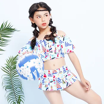 2018 Naujas Vasaros Baby girl Sijonas padalinta dviejų dalių maudymosi kostiumėlį Mielas spausdinimo Vaikų maudymosi kostiumėliai