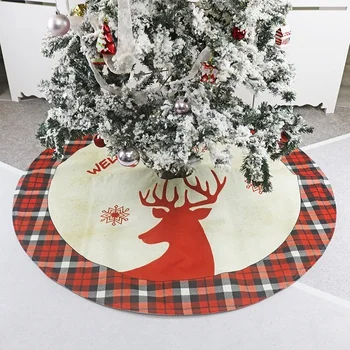 Kalėdų Eglutė Sijonas, 46in Sulankstomas Turas Briedžių Modelis Pledas Dizainas Kalėdos Medis, kiliminė danga, Grindų Prijuostę Padengti Kalėdų Ornamentu