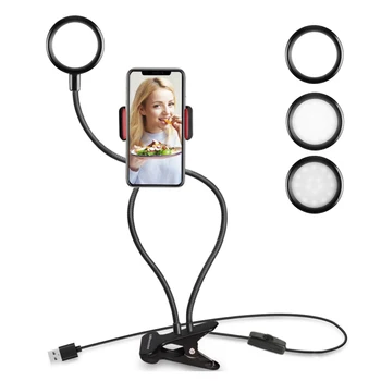 LED Selfie Žiedas Šviesos mobiliojo Telefono Turėtojas Foto Video Gyventi Makiažas Žiedas Lempos užpildykite Šviesa 