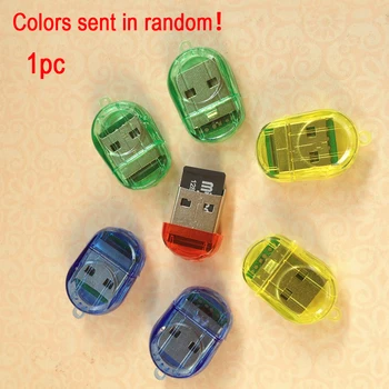 MIKRO Mini Biuras Glowworm Formos T-Flash Atsitiktinių Spalvų Didelės Spartos Mobiliojo Telefono USB 2.0 Vidinis Duomenų Saugojimo Kortelių Skaitytuvas