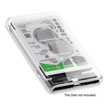 Zihan Tipas-C USB-C 2,5 Colio SATA SSD HDD Išorinis Gaubtas Skaidrus Nešiojamas & PC