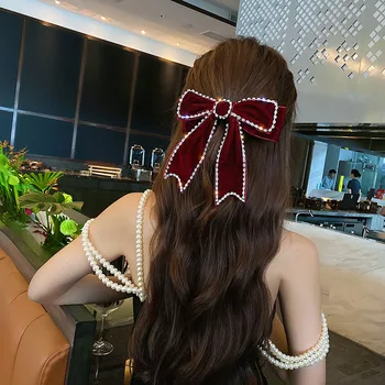 Elegantiškas Audinio Juosta Aksomo Lankas Plaukų Segtukai, Plaukų Įrašus Barrettes Suaugusiųjų Kristalų Hairgrips Korėjos Vinjetė Merginos Plaukų Aksesuarai