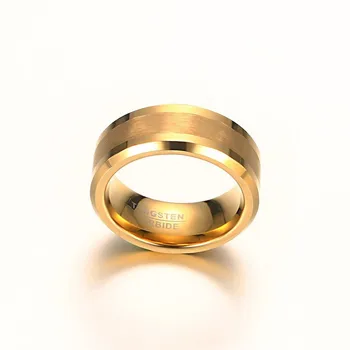 Modyle Aukso spalvos Volframo Žiedai Vyrams Papuošalai 8MM Vyrų Vestuviniai Žiedai
