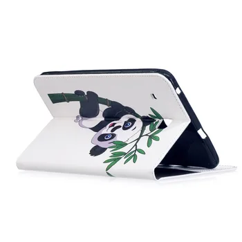 Naujas Mados spausdinti mielas panda & pelėda odinis dėklas, skirtas Samsung Galaxy Tab E 8.0 T377 SM-T377 T375 stovėti piniginės minkštas viršelis atveju